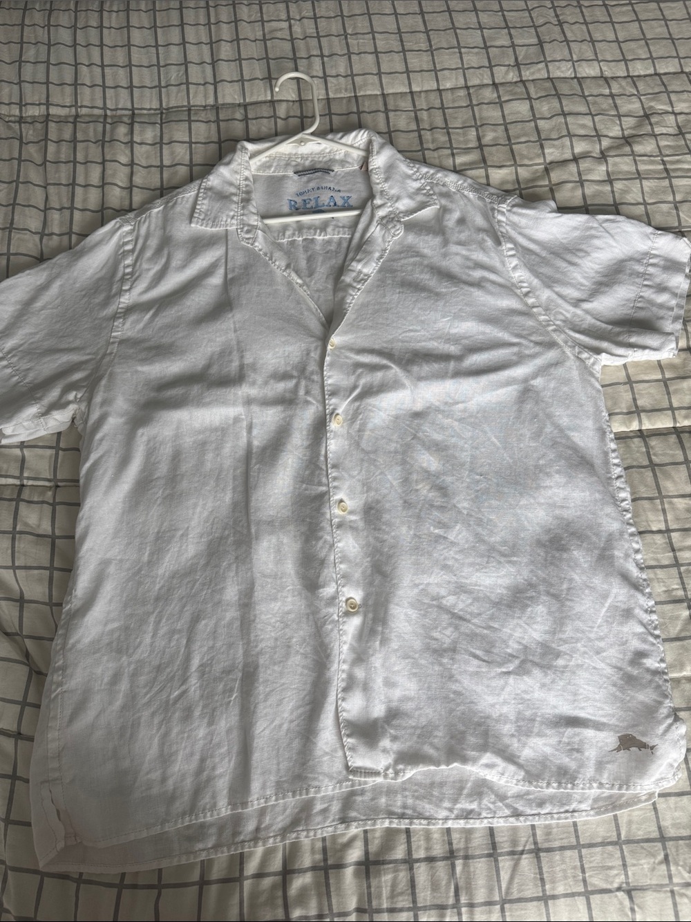 Tommy Bahama White Short-Sleeve Linen Camp Shirt